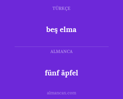 beş elma - fünf äpfel