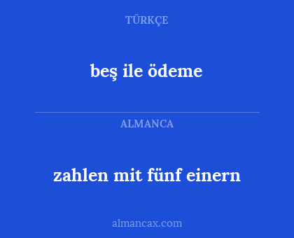 beş ile ödeme - zahlen mit fünf einern