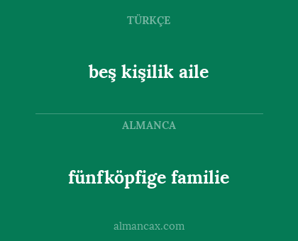 fünfköpfige familie - beş kişilik aile