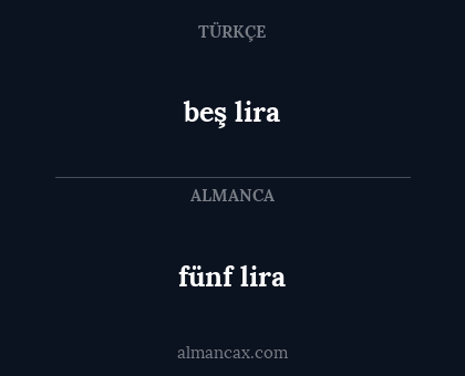beş lira - fünf lira