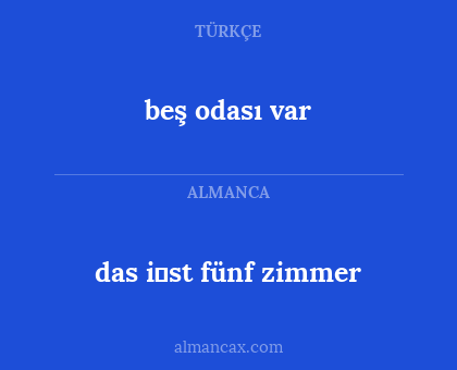 das i̇st fünf zimmer - beş odası var