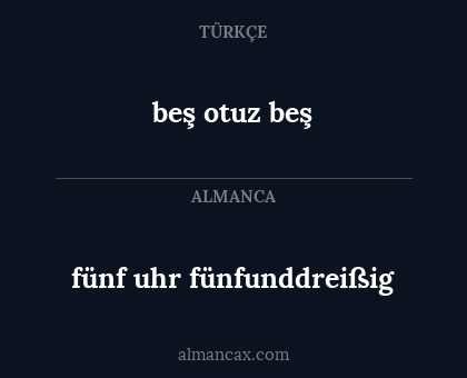 beş otuz beş - fünf uhr fünfunddreißig