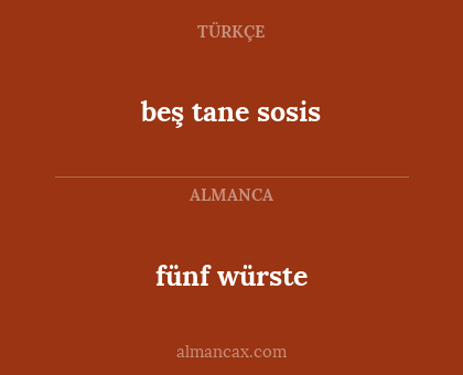 fünf würste - beş tane sosis