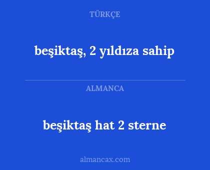 beşiktaş hat 2 sterne - beşiktaş, 2 yıldıza sahip