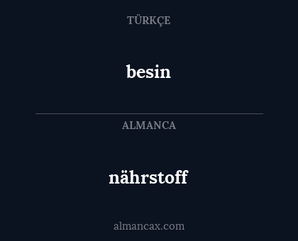 nährstoff - besin