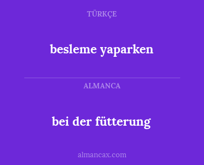 bei der fütterung - besleme yaparken
