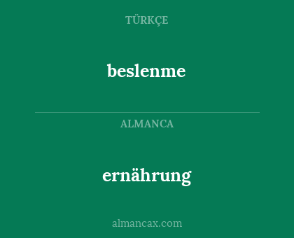 ernährung - beslenme