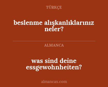 beslenme alışkanlıklarınız neler? - was sind deine essgewohnheiten?