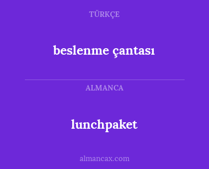 lunchpaket - beslenme çantası