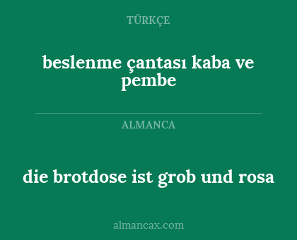 beslenme çantası kaba ve pembe - die brotdose ist grob und rosa