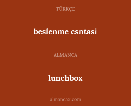 lunchbox - beslenme csntasi