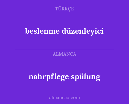 beslenme düzenleyici - nahrpflege spülung