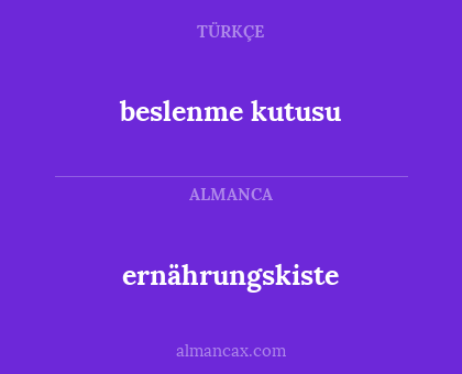 ernährungskiste - beslenme kutusu