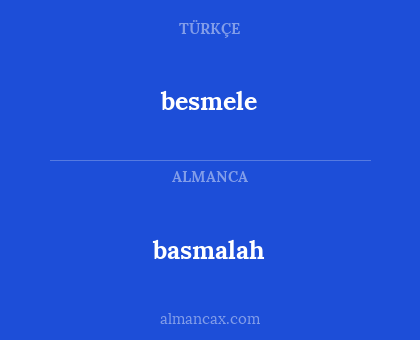 basmalah - besmele