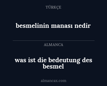 besmelinin manası nedir - was ist die bedeutung des besmel