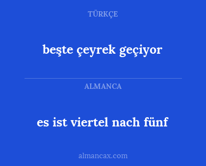 beşte çeyrek geçiyor - es ist viertel nach fünf