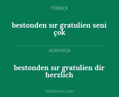 bestonden sır gratulien dir herzlich - bestonden sır gratulien seni çok