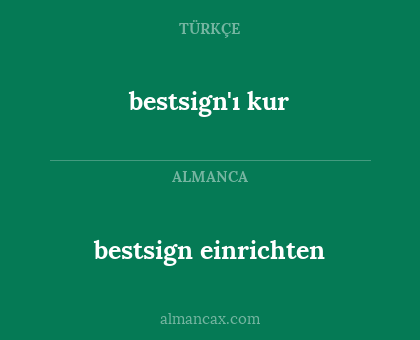bestsign'ı kur - bestsign einrichten