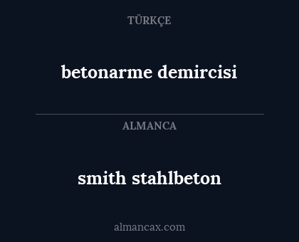 smith stahlbeton - betonarme demircisi