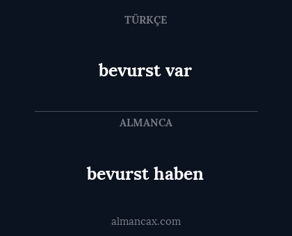 bevurst var - bevurst haben