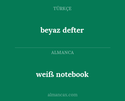 beyaz defter - weiß notebook