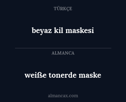 beyaz kil maskesi - weiße tonerde maske
