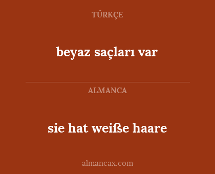 beyaz saçları var - sie hat weiße haare