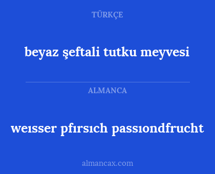 weısser pfırsıch passıondfrucht - beyaz şeftali tutku meyvesi