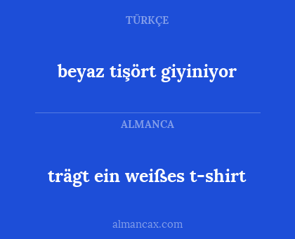 beyaz tişört giyiniyor - trägt ein weißes t-shirt