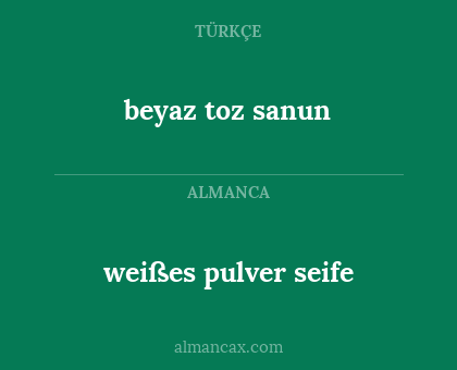 weißes pulver seife - beyaz toz sanun