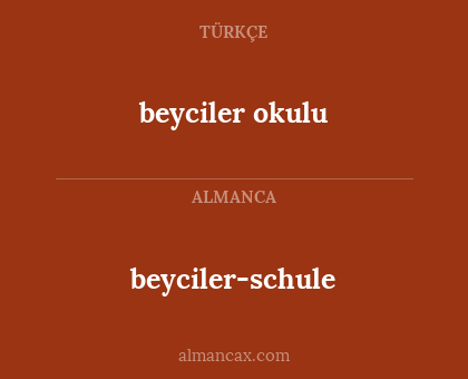 beyciler okulu - beyciler-schule