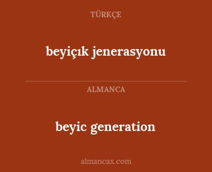 beyiçık jenerasyonu - beyic generation