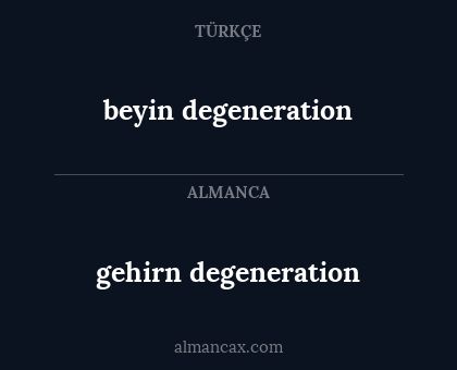 beyin degeneration - gehirn degeneration