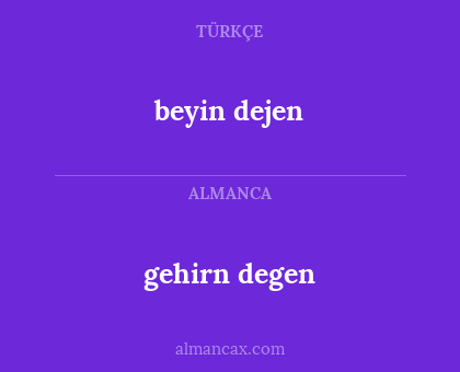 beyin dejen - gehirn degen