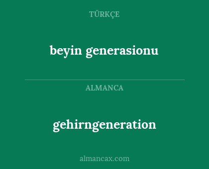 beyin generasionu - gehirngeneration
