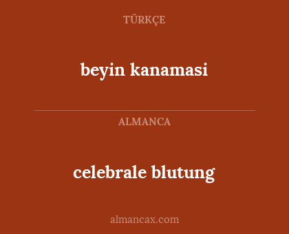 beyin kanamasi - celebrale blutung