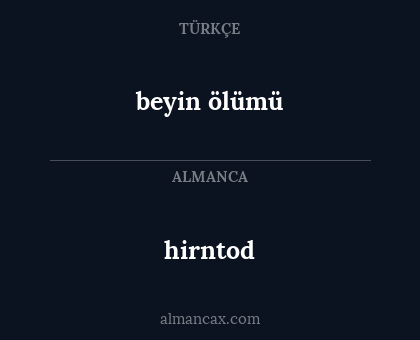 hirntod - beyin ölümü