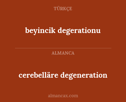 cerebelläre degeneration - beyincik degerationu