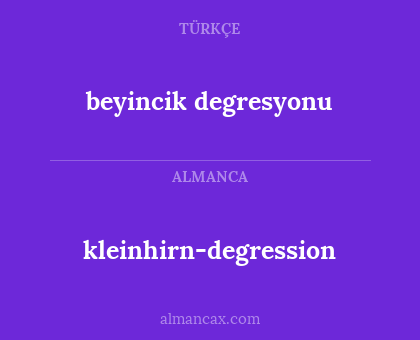 kleinhirn-degression - beyincik degresyonu