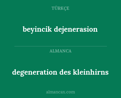 beyincik dejenerasion - degeneration des kleinhirns