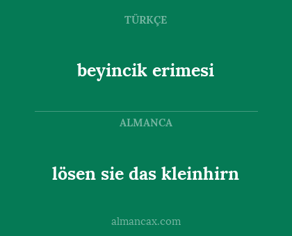 beyincik erimesi - lösen sie das kleinhirn