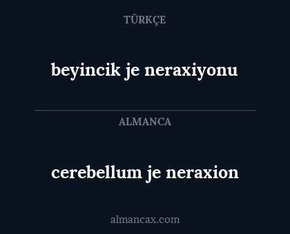 beyincik je
neraxiyonu - cerebellum je neraxion