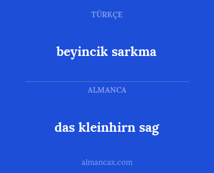 das kleinhirn sag - beyincik sarkma