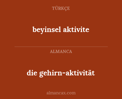 die gehirn-aktivität - beyinsel aktivite
