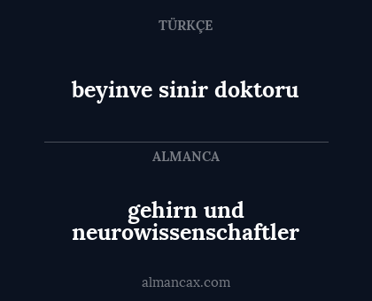 beyinve sinir doktoru - gehirn und neurowissenschaftler