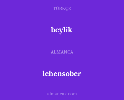 lehensober - beylik