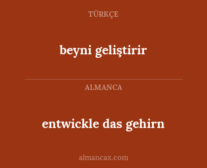 beyni geliştirir - entwickle das gehirn