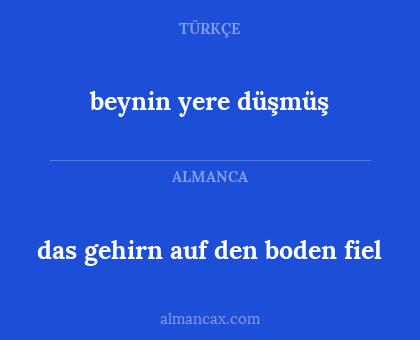 beynin yere düşmüş - das gehirn auf den boden fiel