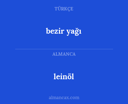 bezir yağı - leinöl