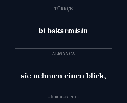sie nehmen einen blick, - bi bakarmisin